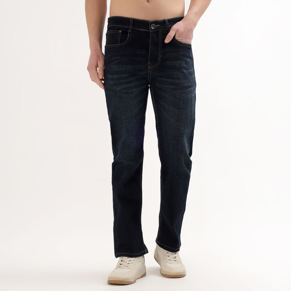 Red Boffin Men's Relaxed Fit Mid Rise Denim Jeans Black