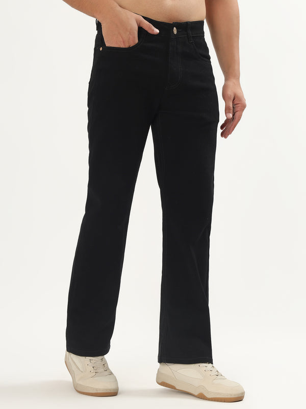 Red Boffin Men’s Straight Fit High Rise Stretchable Black Jeans for Men