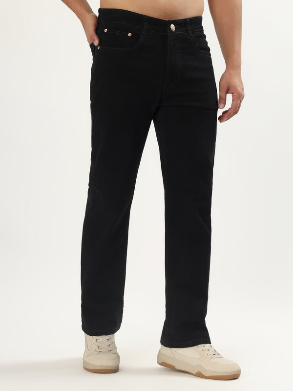 Red Boffin Men’s Relaxed Fit Mid Rise Stretchable Black Jeans for Men