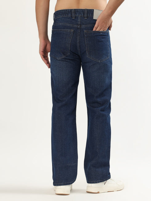 Red Boffin Men’s High Rise Non Stretchable Straight Fit Jeans - Dark Blue