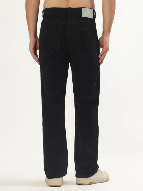 Red Boffin Men’s Straight Fit High Rise Stretchable Black Jeans for Men