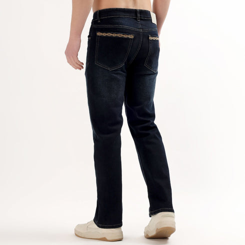 Red Boffin Men's Relaxed Fit Mid Rise Denim Jeans Black