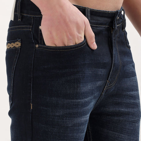 Red Boffin Men's Relaxed Fit Mid Rise Denim Jeans Blue