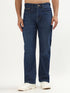 Red Boffin Men’s High Rise Non Stretchable Straight Fit Jeans - Dark Blue