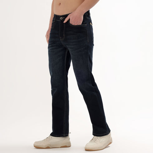 Red Boffin Men's Relaxed Fit Mid Rise Denim Jeans Black