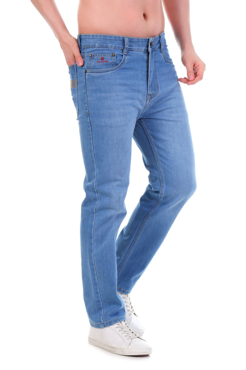 Red Boffin Mens Relaxed Fit Cotton Jeans with Stretch