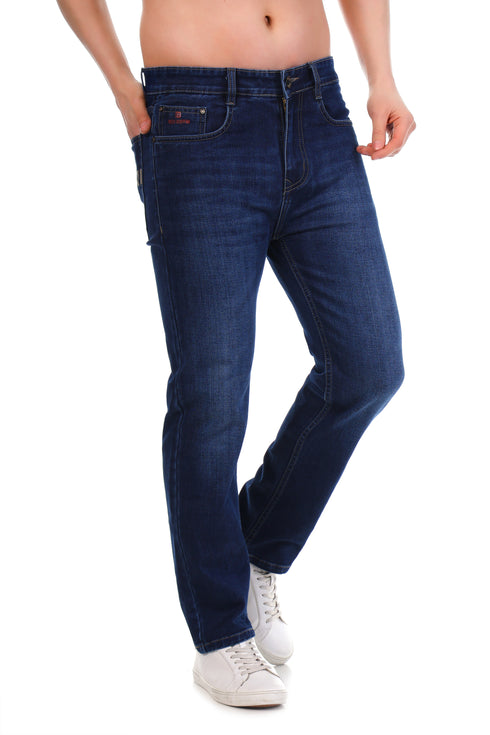 Red Boffin Mens Relaxed Fit Cotton Jeans with Stretch