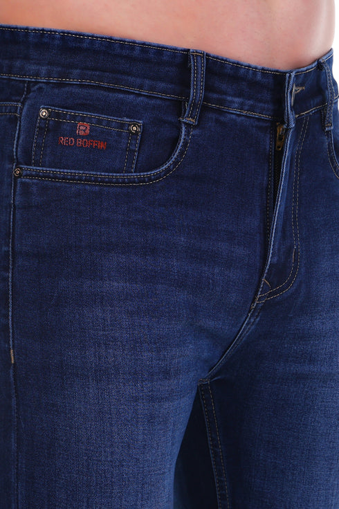 Red Boffin Mens Relaxed Fit Cotton Jeans with Stretch
