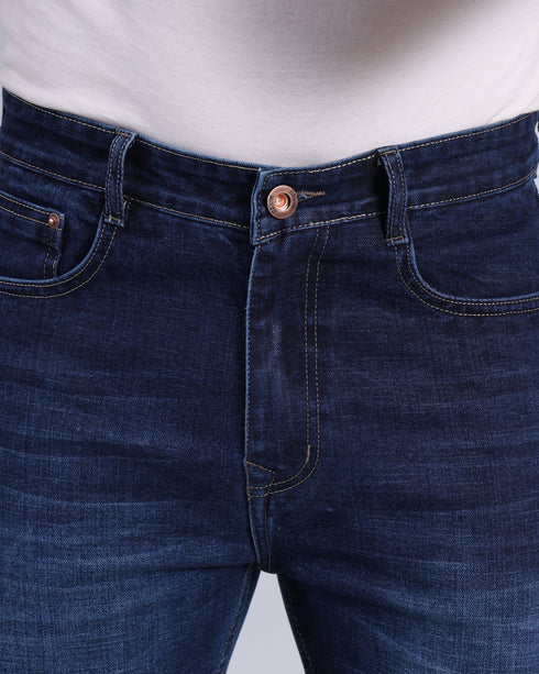 Red Boffin Men's Relaxed Fit Cotton Dark Blue Jeans