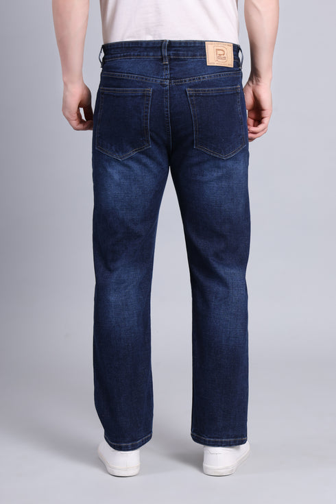 Red Boffin Men's Relaxed Fit Cotton Dark Blue Jeans