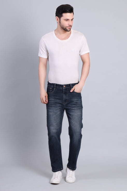 Red Boffin Men's Relaxed Fit Dark Blue Jeans