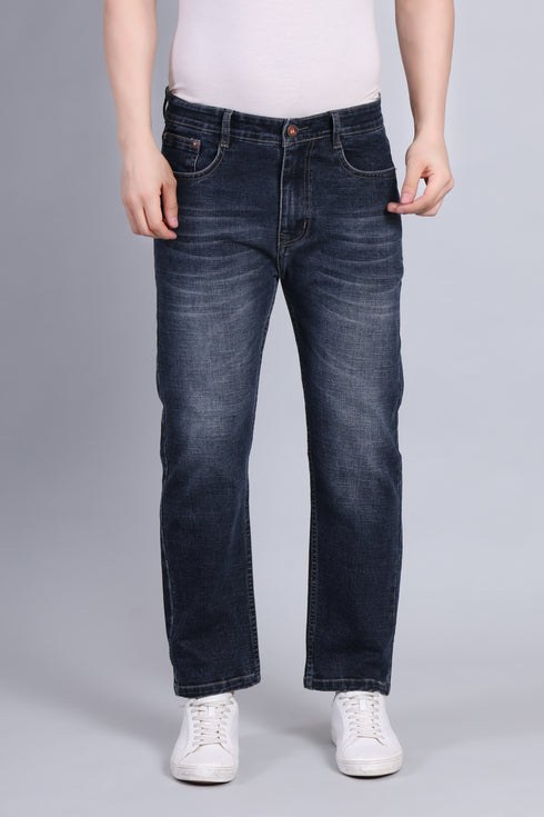 Red Boffin Men's Relaxed Fit Dark Blue Jeans