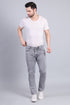Red Boffin Men's Regular Smart Lycra Fit Light Grey Jeans