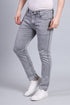 Red Boffin Men's Regular Smart Lycra Fit Light Grey Jeans