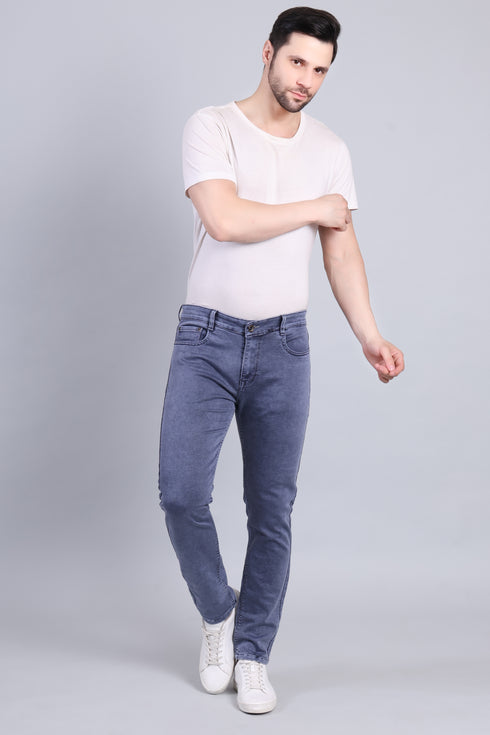 Red Boffin Men's Regular Smart Lycra Fit Light Blue Jeans